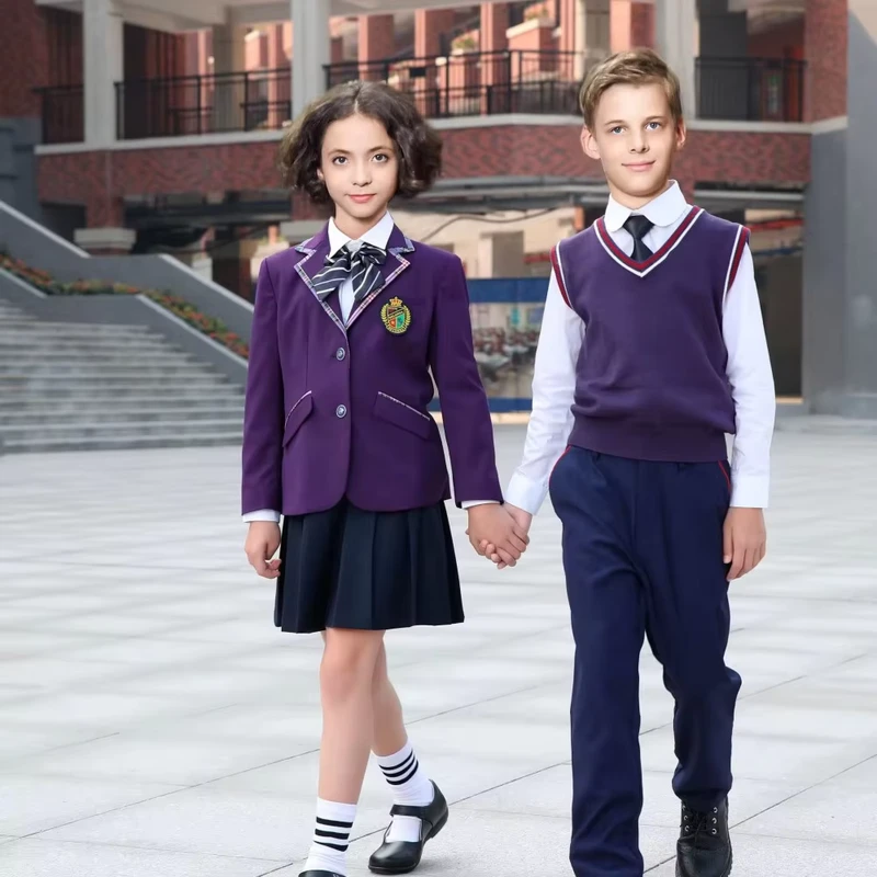 Custom-School-Uniform-Embroidery-School-Badge-Girls-Pinafore-Uniform-Primary-Students-Dress-Pinafore-School-Uniforms