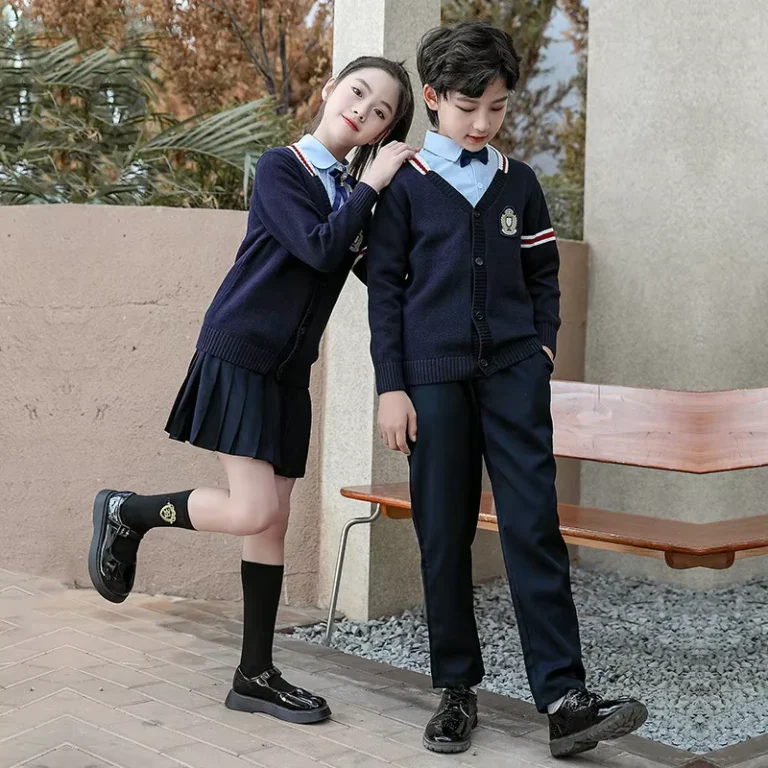 Custom-School-Uniform-for-Kids-Winter-Autumn-Knit-Sweater-3-Piece-Set-Kindergarten-Cardigan-Elementary-Middle-School-Class-Wear