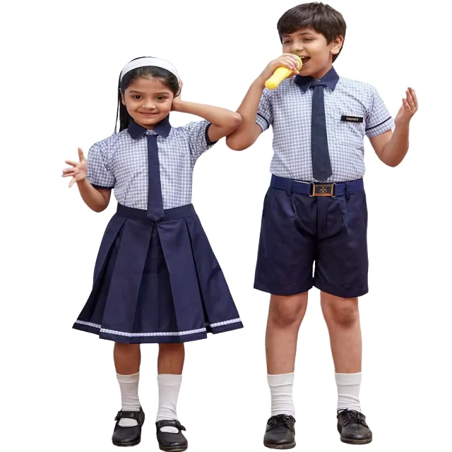 Custom-School-Uniforms-Blue-and-White-Plaid-ShirtsBlack-Bottoms-Available-in-Both-Boys-and-Girls-Style-One-Stop-Solution