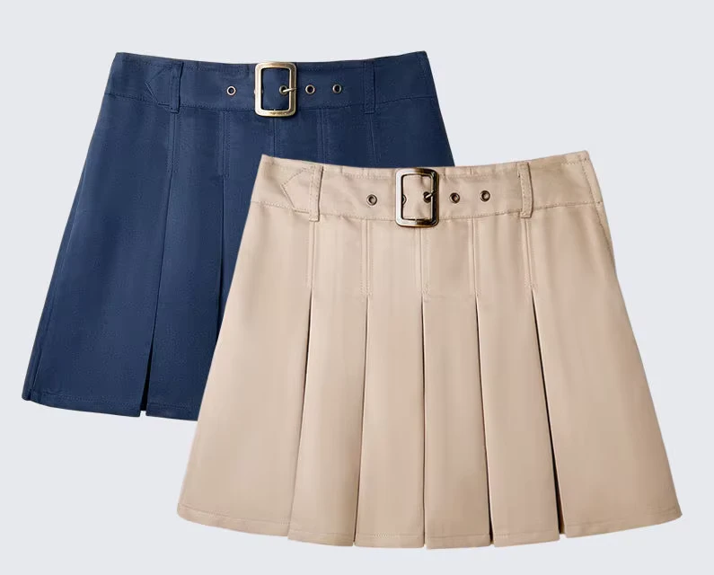 Custom-School-Uniforms-Girls-Pleated-Skirts-Girls-Short-Skirt-Fashion-Student-Skirt-With-Two-Colors