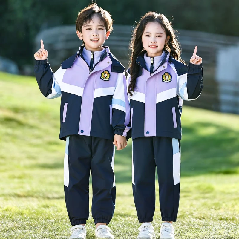 Custom-School-Uniforms-Primary-School-Class-Uniforms-Three-Piece-Waterproof-Jacket-Sets-Sportswear