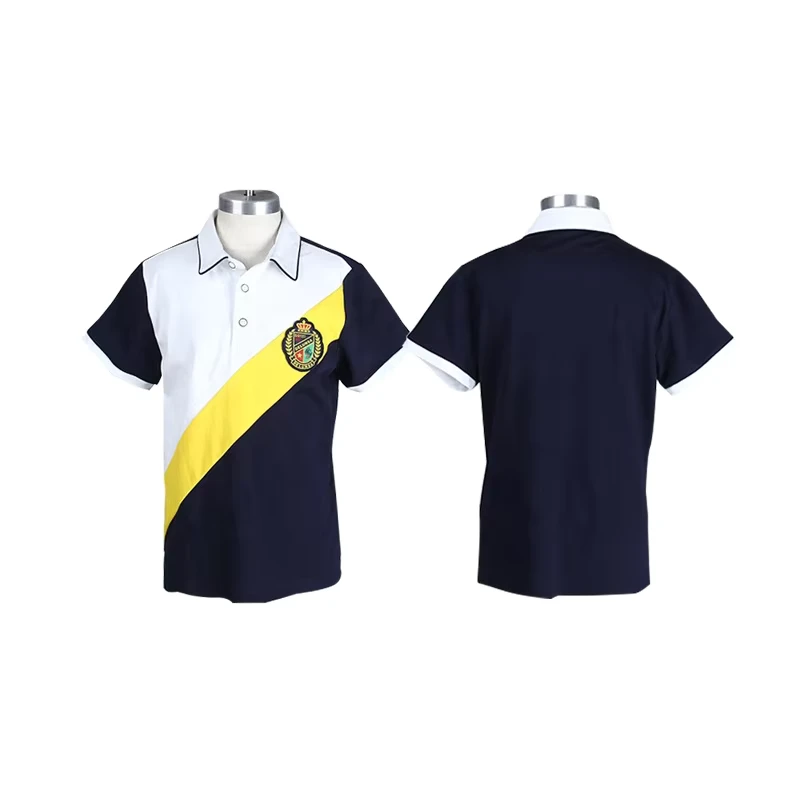 Custom-School-Uniforms-Summer-Sport-Shirt-Uniform-Black-and-White-With-Short-Sleeve-T-Shirts