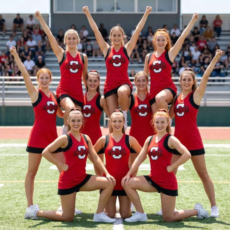Custom-Slim-Fit-Red-Black-Cheerleading-Dress-with-V-neck-Top-Skirt-for-Cheer-Competitions