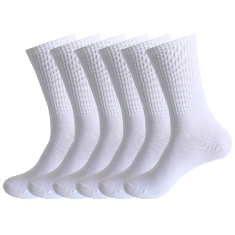 Custom-Solid-White-School-Socks-Plain-Unisex-Tennis-Socks-comfort-Fit-Sock