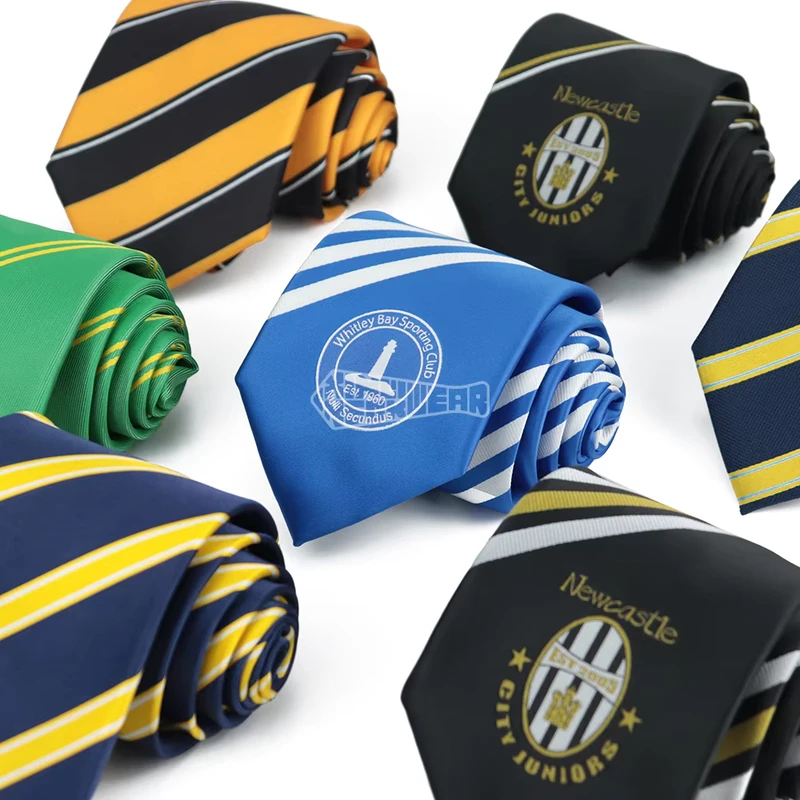 Custom-Sport-Club-Logo-Necktie-Jacquard-Stripe-Woven-Polyester-Quality-Business-Formal-Classic-Tie-For-Men