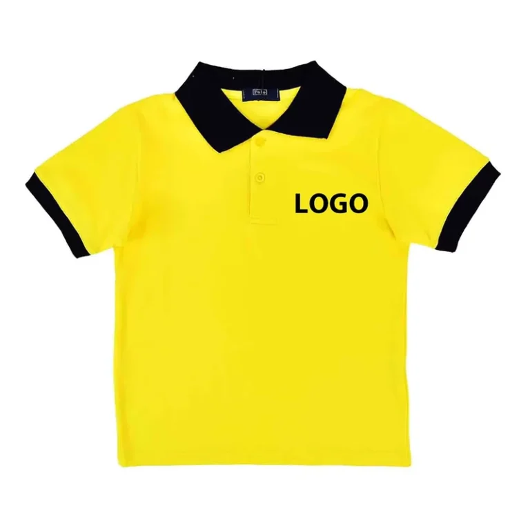 Custom-Sportswear-Yellow-T-Shirt-for-Kids-Uniforms-100-Cotton-Short-Sleeve-Kids-School-Uniform-Polo-With-Badge-Logo