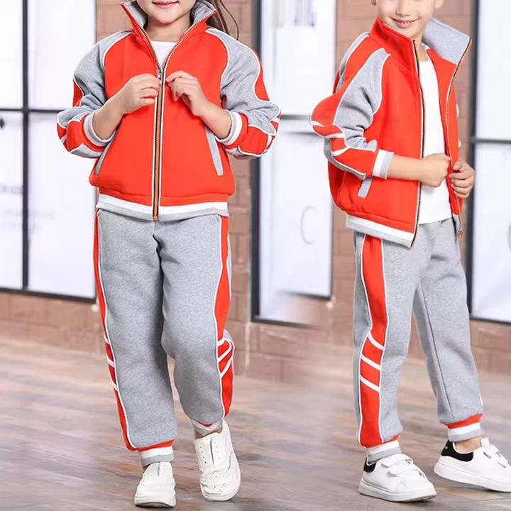 Custom-Spring-Autumn-Kindergarten-School-Uniforms-Children-Cotton-Sportswear-Jacket-Pant-Tracksuit
