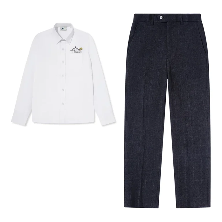 Custom-Spring-School-Uniform-Set-White-Long-Sleeve-Shirt-and-School-Pants-Set-School-Clothing-Student-Wear-Set
