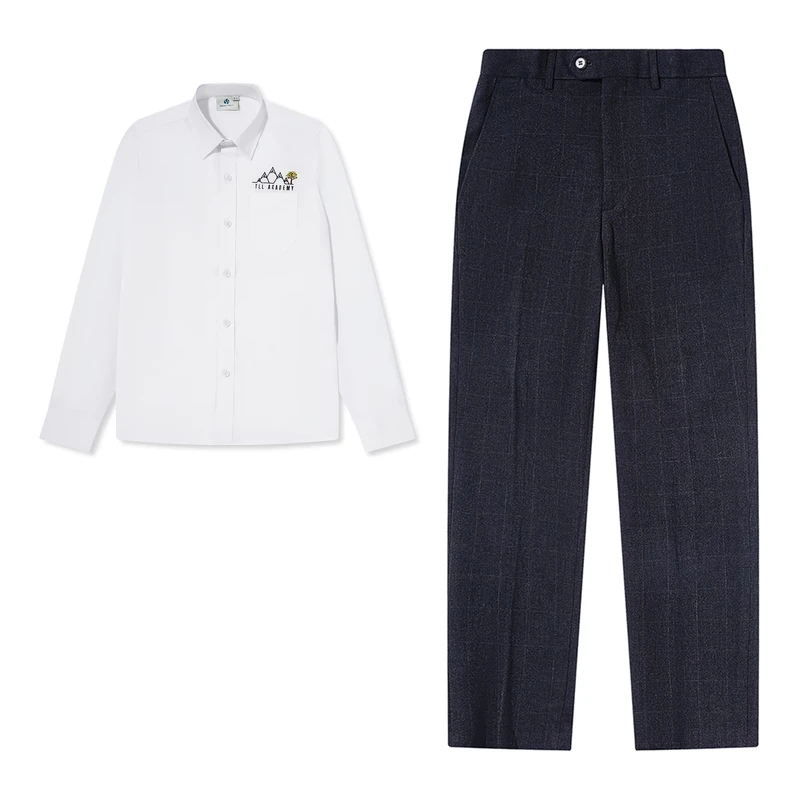 Custom-Spring-School-Uniform-Set-White-Long-Sleeve-Shirt-and-School-Pants-Set-School-Clothing-Student-Wear-Set