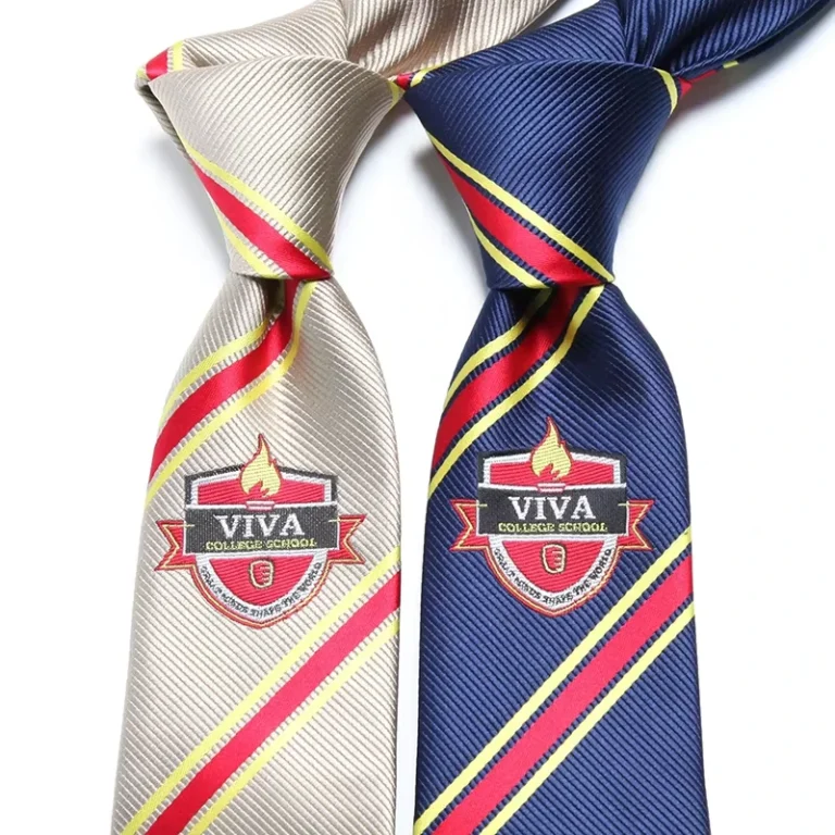 Custom-Striped-Bow-Tie-with-Embroidered-Logo-Eco-Friendly-Polyester-Business-Style-Jacquard-Weave-for-Students