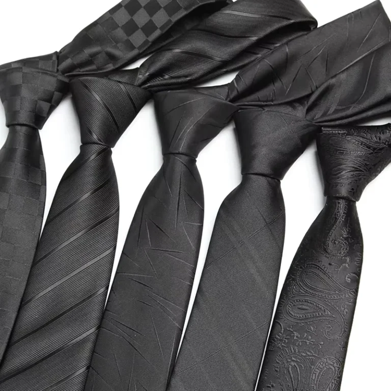 Custom-Ties-Handmade-Mens-Ties-Skinny-Neck-Ties-Black-Solid-Stripe-Tie-Paisley-Business-Necktie-for-Men-Microfiber