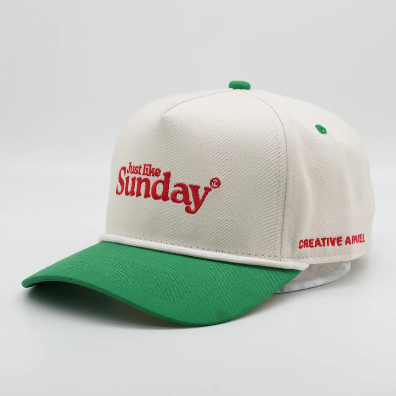 Custom-Two-Tone-Rope-Hats-5-Five-Panel-Curved-Brim-Bill-Mens-Men-A-Frame-High-Profile-Crown-Snapback-Snap-Back-Caps-Hats
