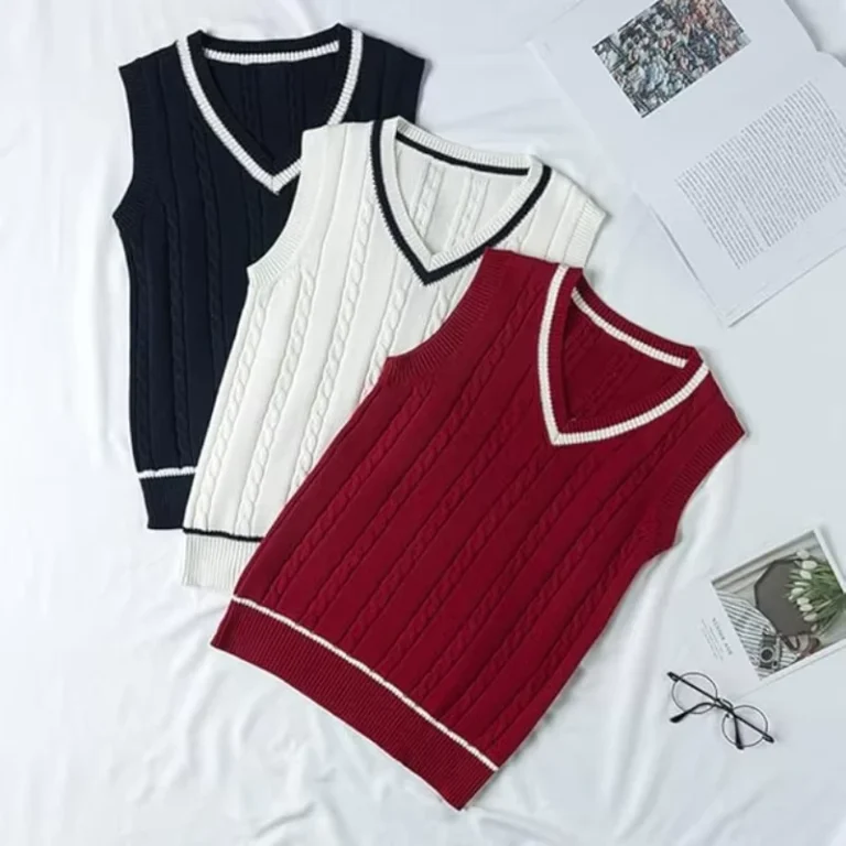 Custom-Unisex-Sweater-Sleeveless-Knitwear-Fitted-Wool-Top-School-Knitted-Pullover-Short-Sweater-Vest-Uniform-Sweater