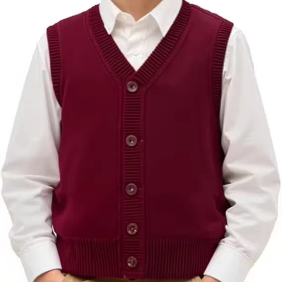 Custom-Unisex-V-Neck-School-Uniform-Vest-Cardigan-Sleeveless-Boys-and-Girls-Primary-School-Uniform-Sweater