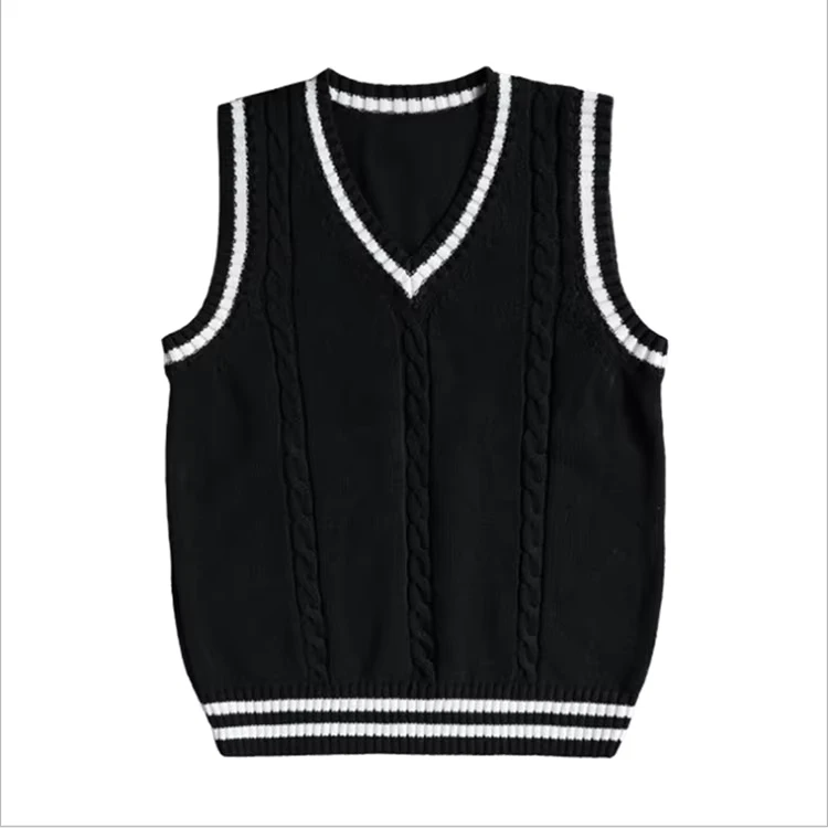 Custom-Unisex-V-Neck-Woolen-Sweater-Vest-for-Primary-School-Childrens-Uniform-100-Polyester-School-Clothing
