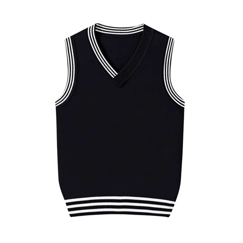 Custom-V-Neck-Sleeveless-Knitted-Pullover-Sweatervest-for-Children-Primary-School-Uniform-for-Baby-Boy-and-Girl