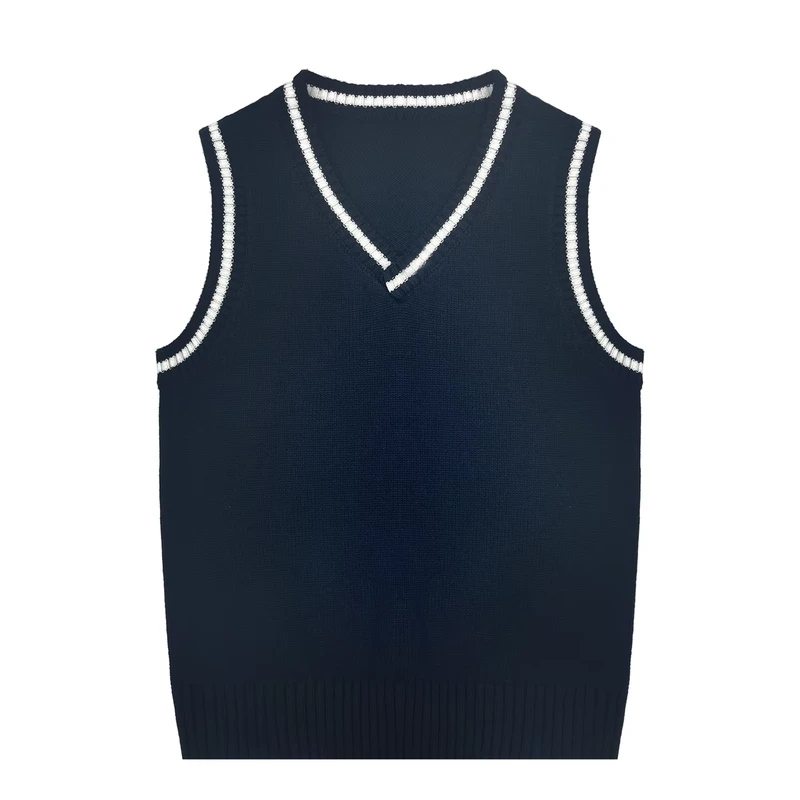 Custom-V-Neck-Sleeveless-Primary-School-Childrens-Unisex-100-Cotton-Fall-Winter-School-Uniform-Sweater-Vest-Pullover-Knitted