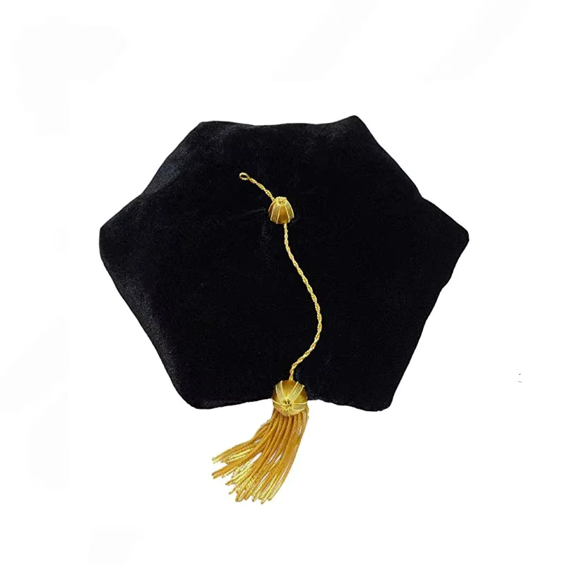 Custom-Velvet-Ny-Caps-6-Tam-Hat-Hexagon-Cap-with-Golden-Tassel-for-PhD-Graduate