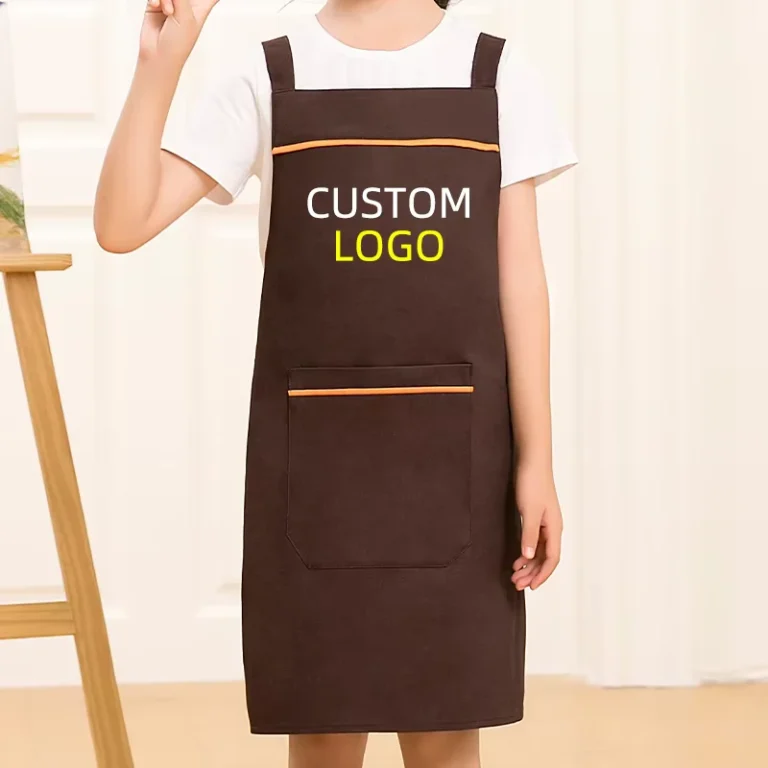 Custom-Waterproof-Cross-Back-Polyester-Cotton-Twill-Unisex-Childrens-Aprons-for-Cooking