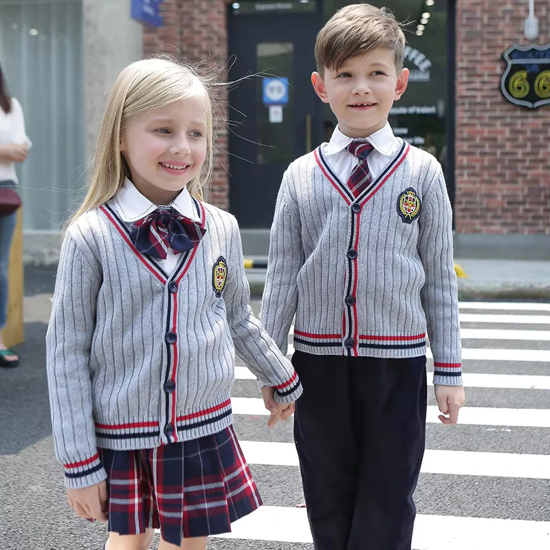Custom-Winter-Primary-Cardigan-Sweater-Jacket-Plaid-Skirt-and-Pants-Kids-Boys-Girl-High-School-Uniform-1