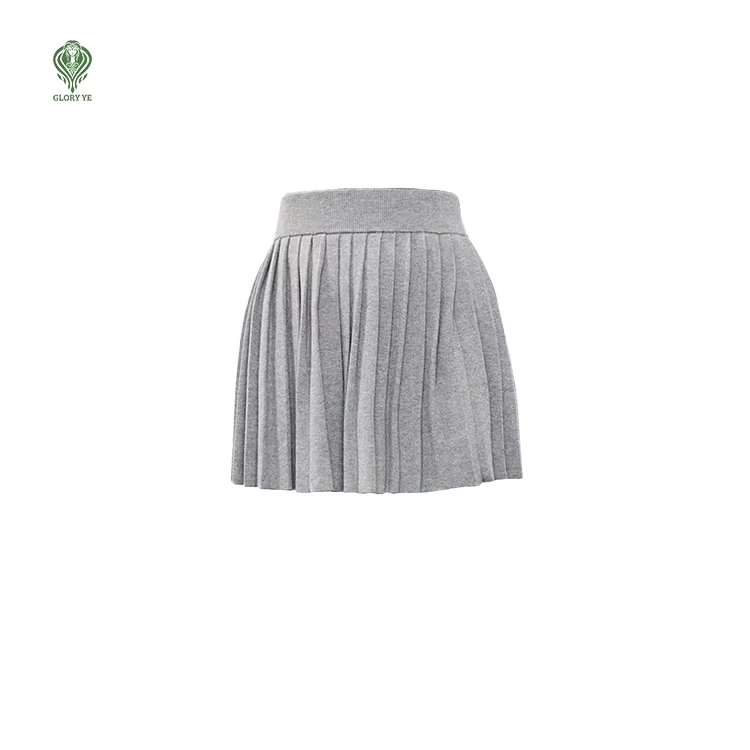 Custom-Womens-Clothing-School-Uniform-Knitwear-Solid-Short-Pleated-Tennis-Plain-Polyester-Knit-Womens-Sweater-Skirt