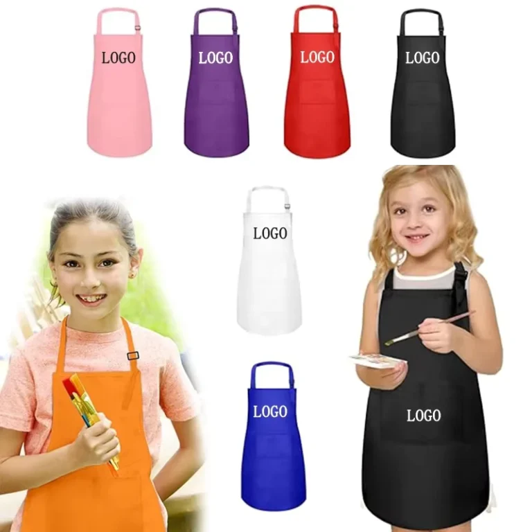 Custom-logo-Breathable-Kids-Aprons-Adjustable-Neck-Bib-School-Apron-Painting-Cooking-Crafting-Polyester-Drawing-Aprons