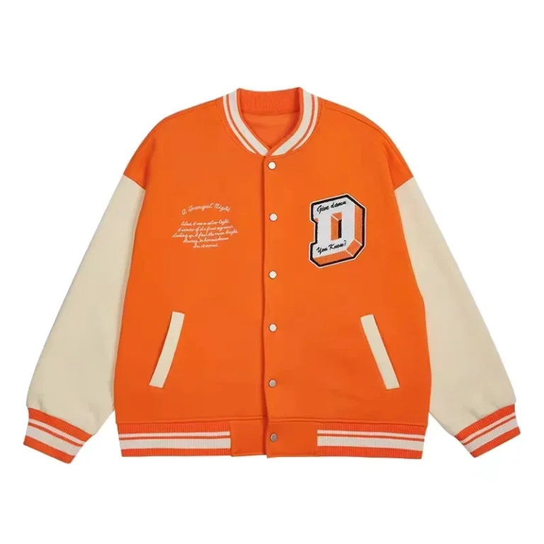 Custom-logo-Orange-Baseball-Varsity-Jacket-Oversize-Loose-Letterman-Coat-Unisex-School-Uniform-Streetwear-Mens-Jacket