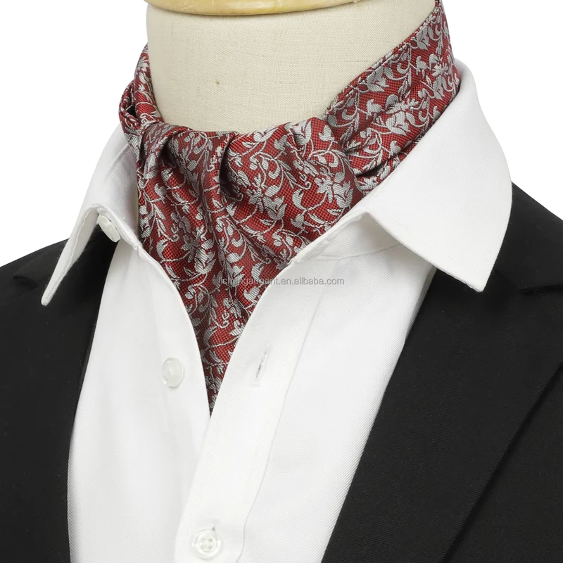 Custom-made-Mens-Paisley-Ties-Polyester-Woven-Red-Stripe-Fashion-Corporate-Custom-Logo-Cravat-Ascot