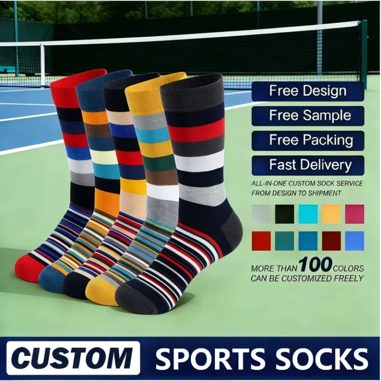 Custom-made-Plus-size-Classic-Colorful-Mid-calf-Socks-with-Thick-and-Thin-Stripes-Long-Socks-Breathable-Geometric-Trendy-Socks