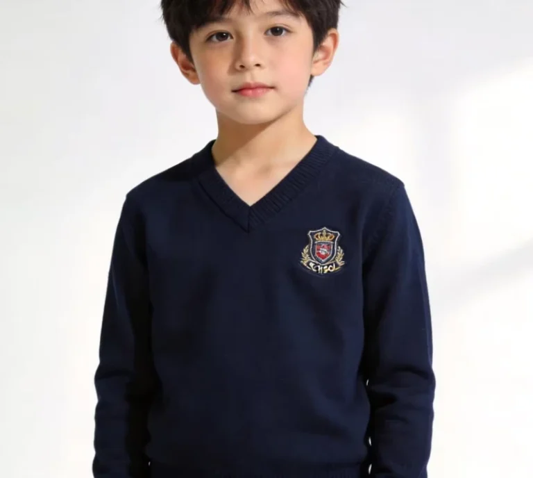 Customizable-High-quality-Cotton-V-neck-Knitwear-for-Children-Unisex-Elementary-School-Uniform-in-Europe-and-the-U