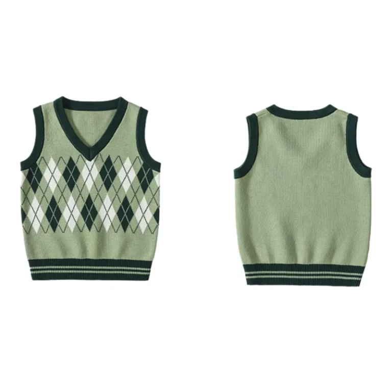 Customizable-Logo-Cotton-Knitted-Vest-for-Boys-and-Girls-School-Uniform-V-Neck-Sweater-Tops-OEM-Service-7-Day-Sample-Lead-Time