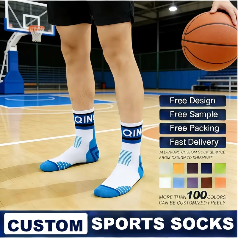 Customizable-Loop-Breathable-Mens-Socks-Sports-Elite-Mid-Calf-Basketball-Socks-Sweat-absorbing-Trendy-Running-Custom-Socks