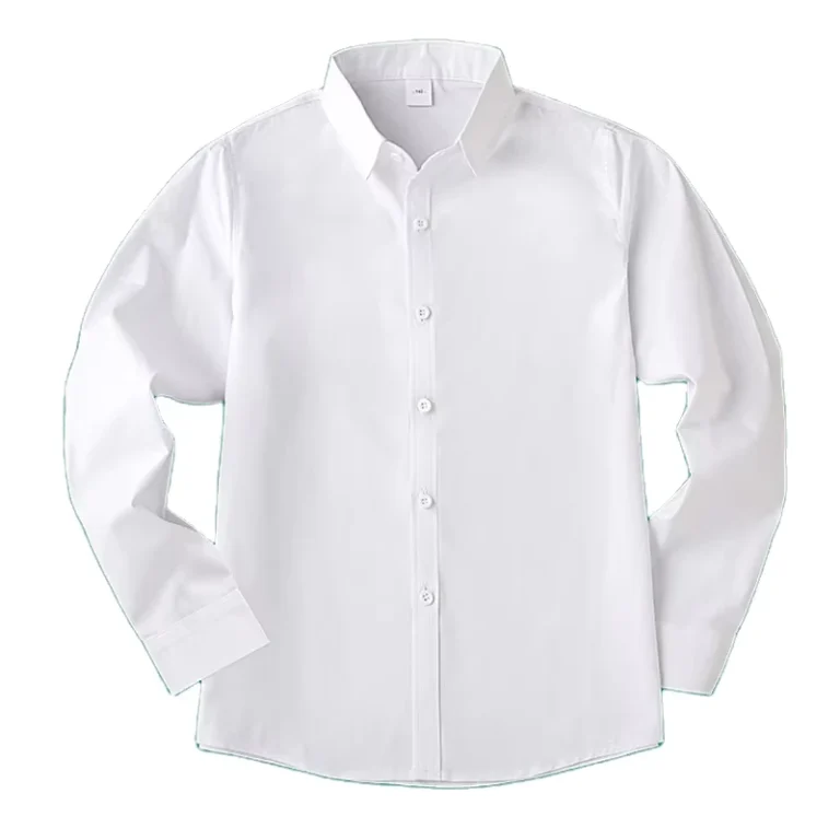 Customizable-Plain-100-Cotton-Long-Sleeve-Shirts-for-Boys-and-Girls-School-Children-Uniform-With-Embroidered-Logo