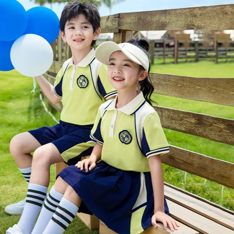 Customizable-Short-sleeved-Sports-Suits-for-Primary-School-Uniforms-Class-Uniforms-with-LOGO