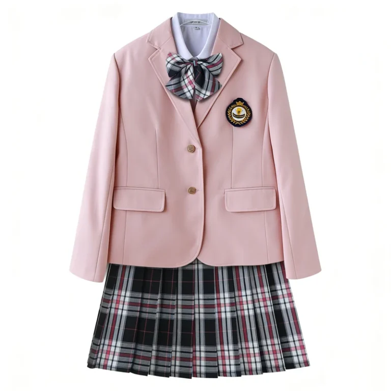 Customizable-Soft-Skin-Friendly-Fabric-Multi-Color-Blazer-Skirt-School-Uniform-Set-Jacket-Suit