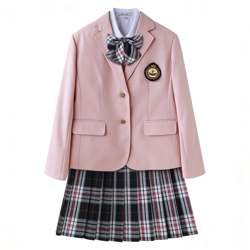 Customizable-Soft-Skin-Friendly-Fabric-Multi-Color-Blazer-Skirt-School-Uniform-Set-Jacket-Suit