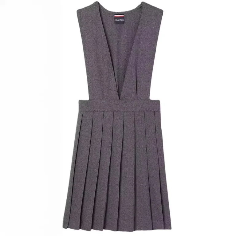 Customizable-V-Neck-Plaid-Dress-for-Girls-School-Uniforms-Inspired-by-African-Middle-East-Manufactured-for-Children