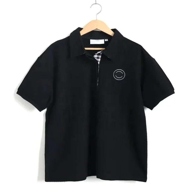 Customization-Fashionable-And-Simple-Style-With-Embroidery-On-The-Chest-There-Is-A-Checked-Lining-At-The-Neckline-Mens-Polo