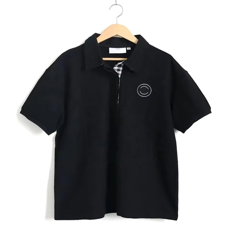 Customization-Fashionable-And-Simple-Style-With-Embroidery-On-The-Chest-There-Is-A-Checked-Lining-At-The-Neckline-Mens-Polo