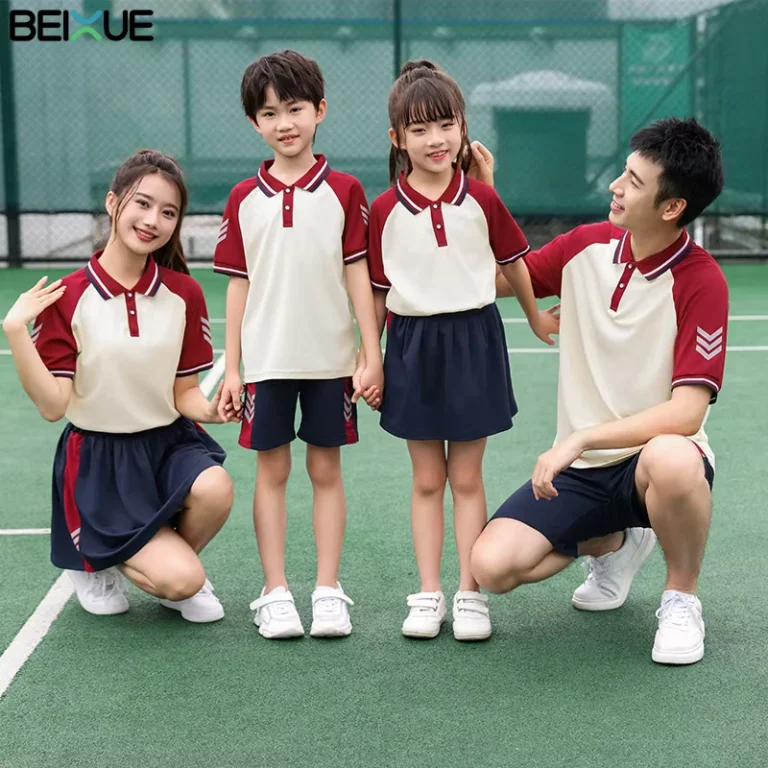 Customization-Supported-Polo-Shirts-Blank-Set-Shorts-Pants-Skirt-Blank-Shirt-Boys-and-Girls-Primary-School-Uniform