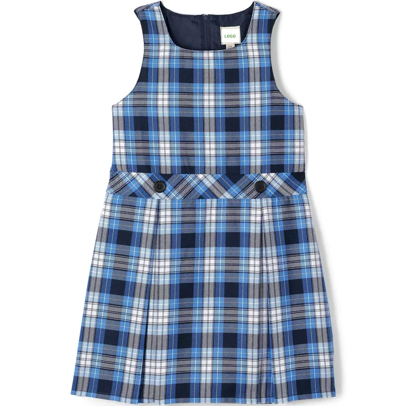 Customize-Beautiful-School-Uniform-Design-Tartant-Dress-With-Pleats-School-Pinafore-Dress-Kids-Uniform-Plaid-Jumper