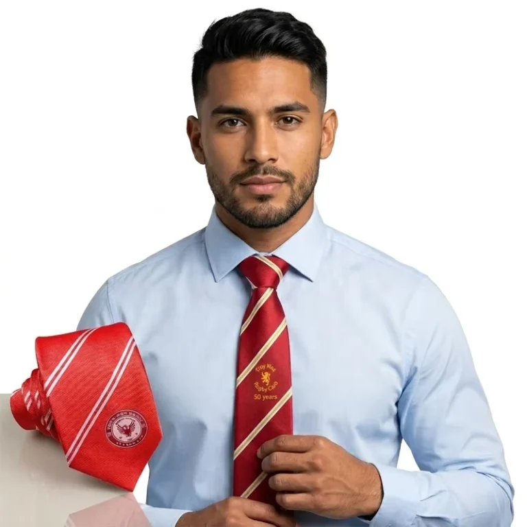 Customize-Logo-Formal-School-Tie-Red-with-Company-or-Club-Logo-Ties