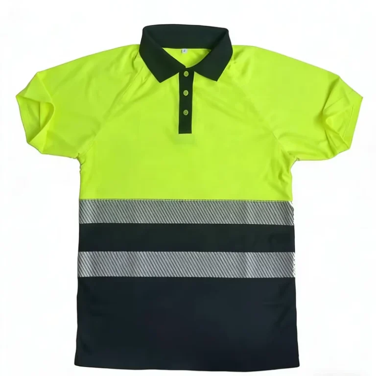 Customize-Workwear-Uniform-Reflective-Polo-Fluorescent-Green-Safety-Polo-T-Shirt