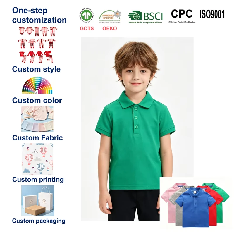 Customized-2-15-Years-100-Cotton-Baby-Boy-Clothes-Plain-School-Uniform-Short-Sleeve-Polo-Kids-Tshirts-for-Women