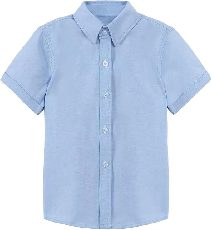 Customized-Breathable-Cotton-Kids-Short-Sleeve-Shirt-Childrens-School-Uniforms