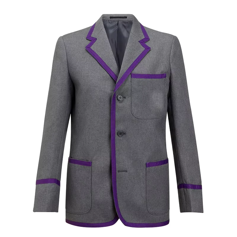 Customized-Classical-Schools-Unisex-Grey-High-School-Uniform-Blazers