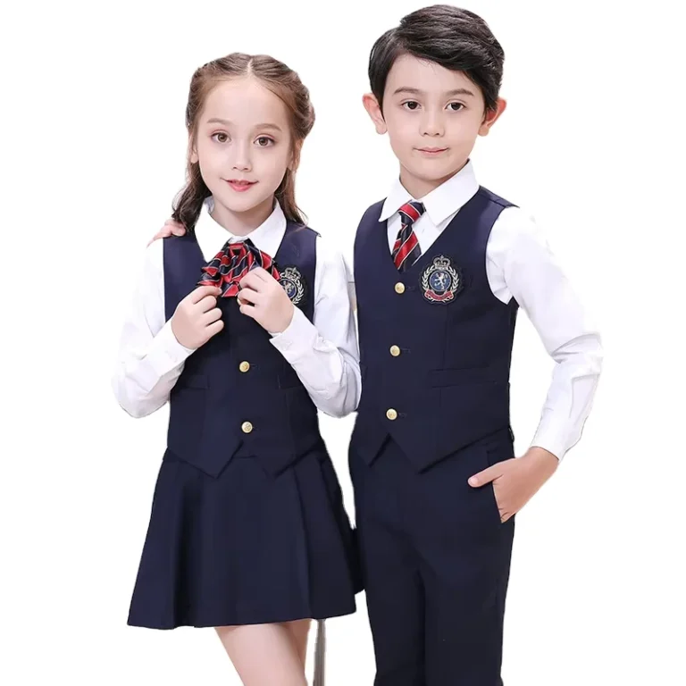 Customized-Girls-Boys-Waistcoat-Vest-Student-School-Uniforms