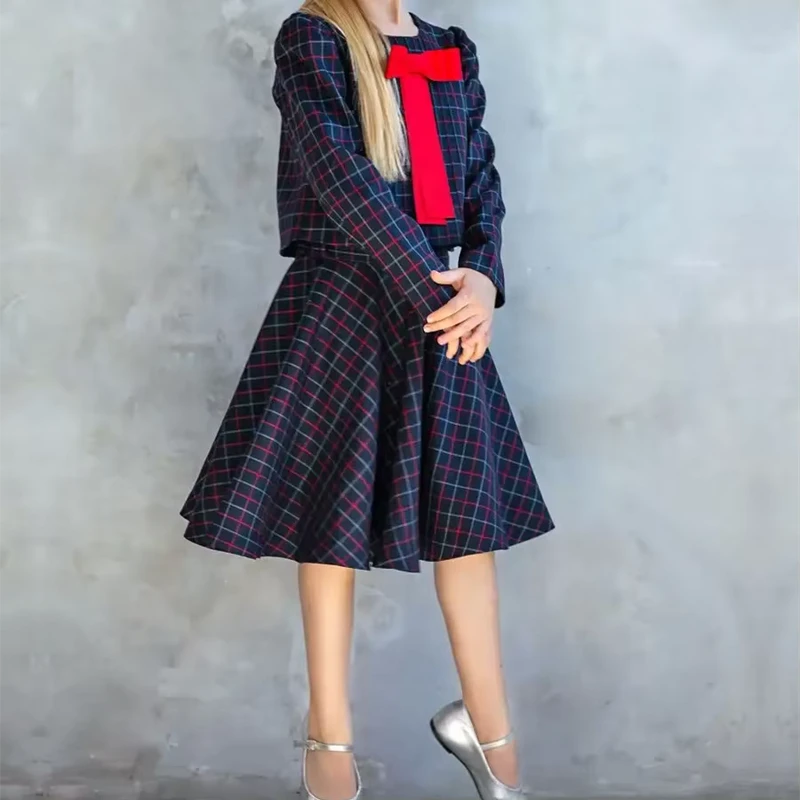 Customized-Girls-School-Uniform-Red-Big-Bow-Button-Dress-Girls-Ruffle-School-Uniform-for-Teen-Girls