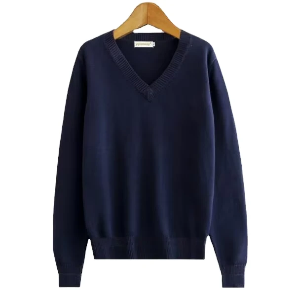 Customized-High-Quality-3-18Y-Navy-Long-Sleeve-Plain-Uniform-Sweater-for-School