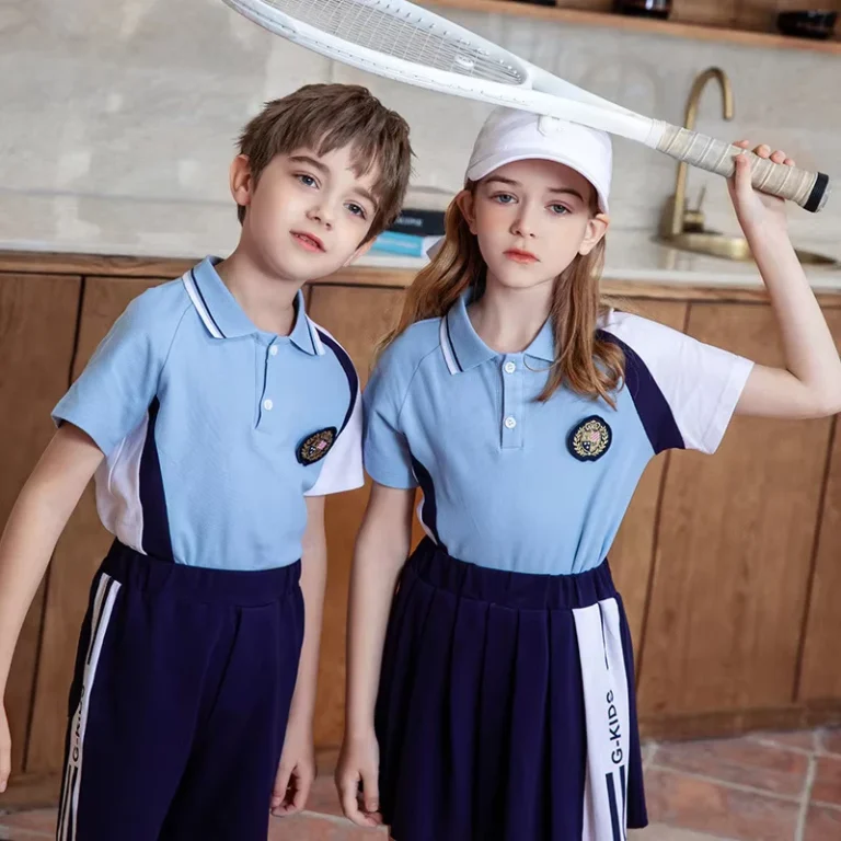 Customized-Kids-Blue-School-Uniform-Polo-Fashion-Summer-Short-Sleeve-Boys-Girls-Golf-Shirts-Set